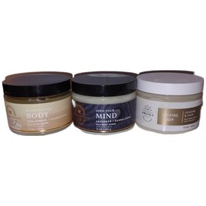 Open Your Mind Inspire Joy Refresh Your Body BBW Aromatherapy Salt Scrub 3ct.